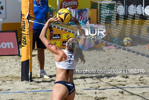 Iurisci M. - Marini Da Costa G. (White) vs. Lupo D. - Zaytsev I. (Green) during Fonzies Campionato Italiano Assoluti Femminili e Maschili 20...