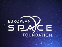 The European Space Foundation logo is at the AGH University of Science and Technology in Krakow, Poland, on September 6, 2024. The European...