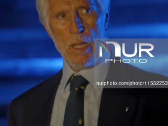 Giovanni Malago, president of Coni, attends the ceremony of the World Skate Games Italia 2024 in Piazza di Spagna, Rome, Italy, on September...