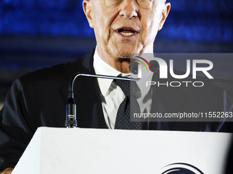 World Skate President, Sabatino Aracu, during the ceremony of the World Skate Games Italia 2024 in Piazza di Spagna, Rome, Italy, on Septemb...