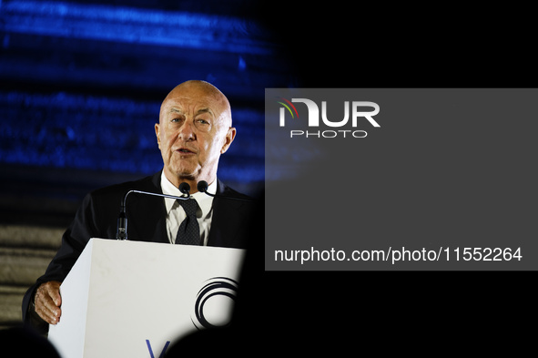 World Skate President, Sabatino Aracu, during the ceremony of the World Skate Games Italia 2024 in Piazza di Spagna, Rome, Italy, on Septemb...