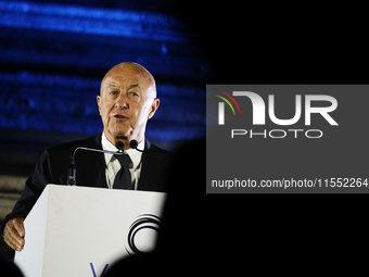 World Skate President, Sabatino Aracu, during the ceremony of the World Skate Games Italia 2024 in Piazza di Spagna, Rome, Italy, on Septemb...