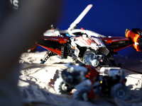 Space Lego sets are displayed during the 10th European Rover Challenge at the AGH University of Science and Technology in Krakow, Poland, on...