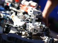 Space Lego sets are displayed during the 10th European Rover Challenge at the AGH University of Science and Technology in Krakow, Poland, on...