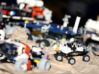 Space Lego sets are displayed during the 10th European Rover Challenge at the AGH University of Science and Technology in Krakow, Poland, on...