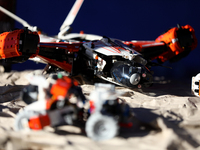 Space Lego sets are displayed during the 10th European Rover Challenge at the AGH University of Science and Technology in Krakow, Poland, on...