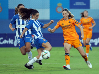 Melanie Leupolz and Julia Guerra play during the match between RCD Espanyol Women and Real Madrid CF Women, corresponding to week 1 of the L...