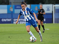 Julia Guerra plays during the match between RCD Espanyol Women and Real Madrid CF Women, corresponding to week 1 of the Liga F, at the Dani...