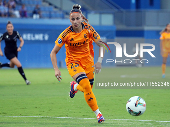 Athenea del Castillo plays during the match between RCD Espanyol Women and Real Madrid CF Women, corresponding to week 1 of the Liga F, at t...