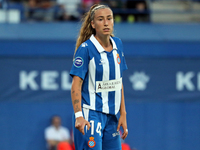 Laia Balleste plays during the match between RCD Espanyol Women and Real Madrid CF Women, corresponding to week 1 of the Liga F, at the Dani...