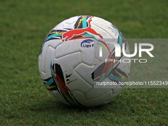 The official ball of the Liga F during the match between RCD Espanyol Women and Real Madrid CF Women, corresponding to week 1 of the Liga F,...