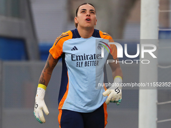 Misa Rodriguez plays during the match between RCD Espanyol Women and Real Madrid CF Women, corresponding to week 1 of the Liga F, at the Dan...