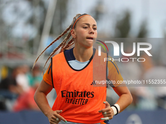 Athenea del Castillo plays during the match between RCD Espanyol Women and Real Madrid CF Women, corresponding to week 1 of the Liga F, at t...