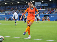 Melanie Leupolz plays during the match between RCD Espanyol Women and Real Madrid CF Women, corresponding to week 1 of the Liga F, at the Da...