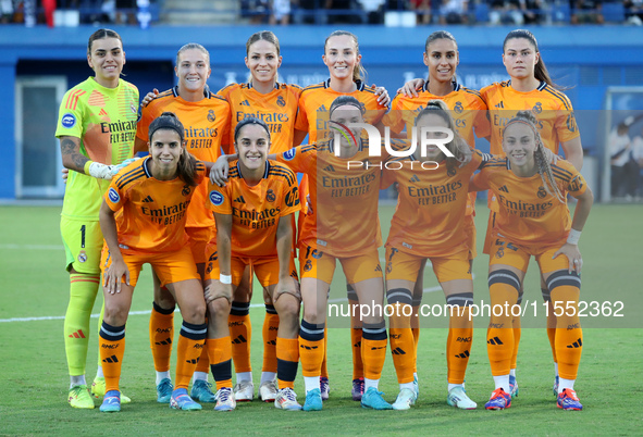 The Real Madrid team during the match between RCD Espanyol Women and Real Madrid CF Women, corresponding to week 1 of the Liga F, at the Dan...