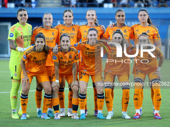 The Real Madrid team during the match between RCD Espanyol Women and Real Madrid CF Women, corresponding to week 1 of the Liga F, at the Dan...