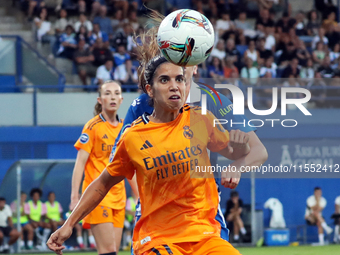 Alba Redondo plays during the match between RCD Espanyol Women and Real Madrid CF Women, corresponding to week 1 of the Liga F, at the Dani...