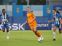 Amanda Mbadi, Mar Torras, and Melanie Leupolz play during the match between RCD Espanyol Women and Real Madrid CF Women, corresponding to we...