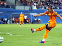 Athenea del Castillo plays during the match between RCD Espanyol Women and Real Madrid CF Women, corresponding to week 1 of the Liga F, at t...