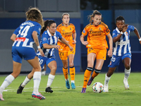 Caroline Weir and Amanda Mbadi play during the match between RCD Espanyol Women and Real Madrid CF Women, corresponding to week 1 of the Lig...