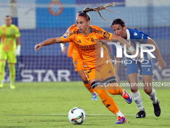 Athenea del Castillo plays during the match between RCD Espanyol Women and Real Madrid CF Women, corresponding to week 1 of the Liga F, at t...