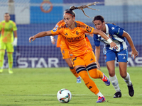 Athenea del Castillo plays during the match between RCD Espanyol Women and Real Madrid CF Women, corresponding to week 1 of the Liga F, at t...