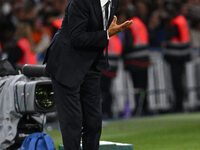 Luciano Spalletti coaches Italy during the UEFA National League Matchday 1 match between France and Italy at the Parc des Princes Stadium in...