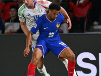 Marco Brescianini (ITA) and Warren Zaire-Emery (FRA) during the UEFA National League Matchday 1 match between France and Italy at the Parc d...