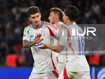 Giacomo Raspadori (ITA) celebrates after scoring the goal of 1-3 during the UEFA National League Matchday 1 match between France and Italy a...