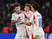 Giacomo Raspadori (ITA) celebrates after scoring the goal of 1-3 during the UEFA National League Matchday 1 match between France and Italy a...