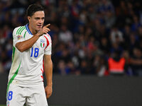 Giacomo Raspadori (ITA) celebrates after scoring the goal of 1-3 during the UEFA National League Matchday 1 match between France and Italy a...