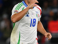 Giacomo Raspadori (ITA) celebrates after scoring the goal of 1-3 during the UEFA National League Matchday 1 match between France and Italy a...