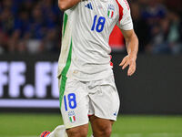 Giacomo Raspadori (ITA) celebrates after scoring the goal of 1-3 during the UEFA National League Matchday 1 match between France and Italy a...