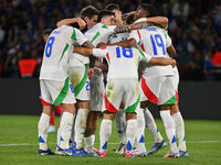 Giacomo Raspadori (ITA) celebrates after scoring the goal of 1-3 during the UEFA National League Matchday 1 match between France and Italy a...