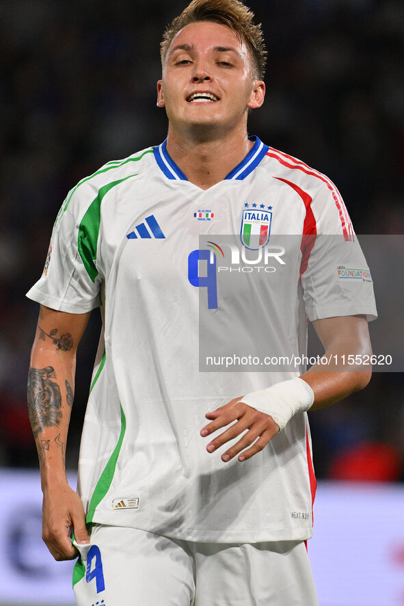 Mateo Retegui (ITA) during the UEFA National League Matchday 1 match between France and Italy at the Parc des Princes Stadium in Paris, Fran...