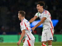 Davide Frattesi (ITA) celebrates after scoring the goal of 1-2 during the UEFA Nations League Matchday 1 match between France and Italy at t...