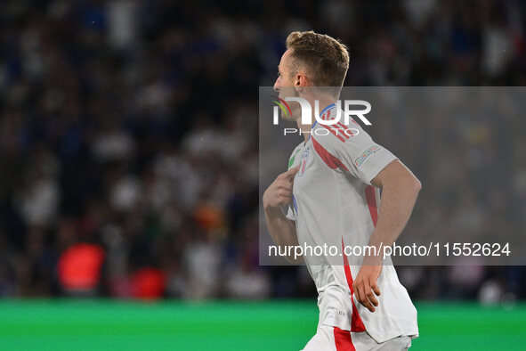 Davide Frattesi (ITA) celebrates after scoring the goal of 1-2 during the UEFA Nations League Matchday 1 match between France and Italy at t...