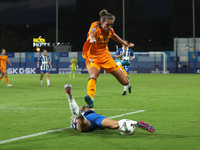 Filippa Angeldahl plays during the match between RCD Espanyol Women and Real Madrid CF Women, corresponding to week 1 of the Liga F, at the...