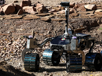 A Mars  Rover constructed by students from the University of Torino in Italy participate in the European Rover Competition at AGH University...