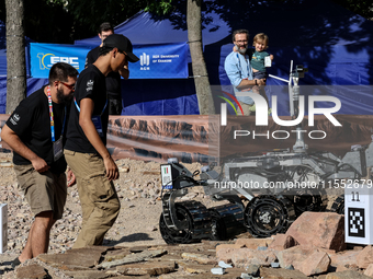 A Mars  Rover constructed by students from the University of Torino in Italy participate in the European Rover Competition at AGH University...