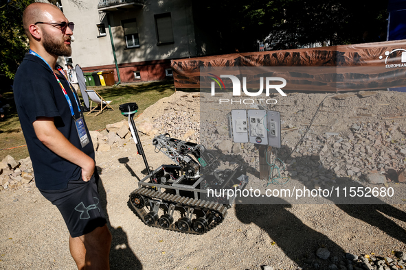 A Mars  Rover constructed by students from the University of Torino in Italy participate in the European Rover Competition at AGH University...