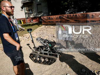 A Mars  Rover constructed by students from the University of Torino in Italy participate in the European Rover Competition at AGH University...