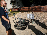 A Mars  Rover constructed by students from the University of Torino in Italy participate in the European Rover Competition at AGH University...