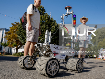 A Mars  Rover constructed by students from the Politechnic of Warsaw in Poland participate in the European Rover Competition at AGH Universi...