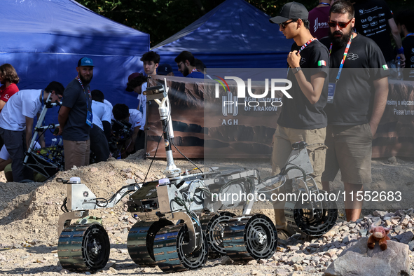 A Mars  Rover constructed by students from the University of Torino in Italy participate in the European Rover Competition at AGH University...