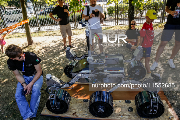 A Mars  Rover constructed by students from the University of Torino in Italy participate in the European Rover Competition at AGH University...