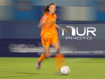 Caroline Weir plays during the match between RCD Espanyol Women and Real Madrid CF Women, corresponding to week 1 of the Liga F, at the Dani...