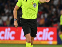 Referee Sandro Scharer (SUI) officiates the UEFA National League Matchday 1 match between France and Italy at the Parc des Princes Stadium i...