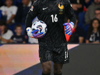 Mike Maignan (FRA) during the UEFA National League Matchday 1 match between France and Italy at the Parc des Princes Stadium in Paris, Franc...