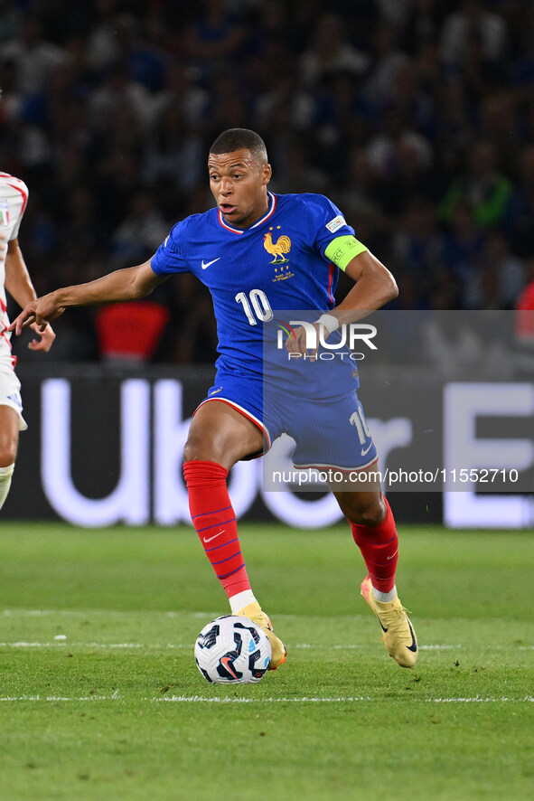 Kylian Mbappe (FRA) during the UEFA National League Matchday 1 match between France and Italy at the Parc des Princes Stadium in Paris, Fran...